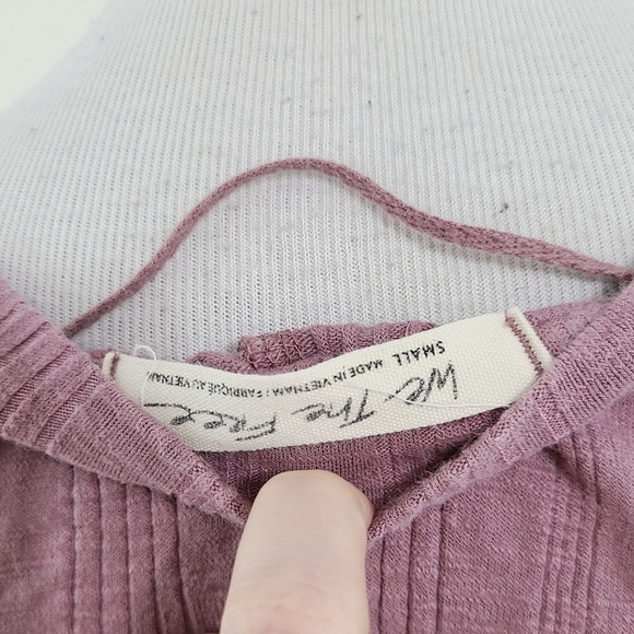 Free People Big Sur long sleeve top tie-dye purple tee women's size Small - Picture 5 of 7